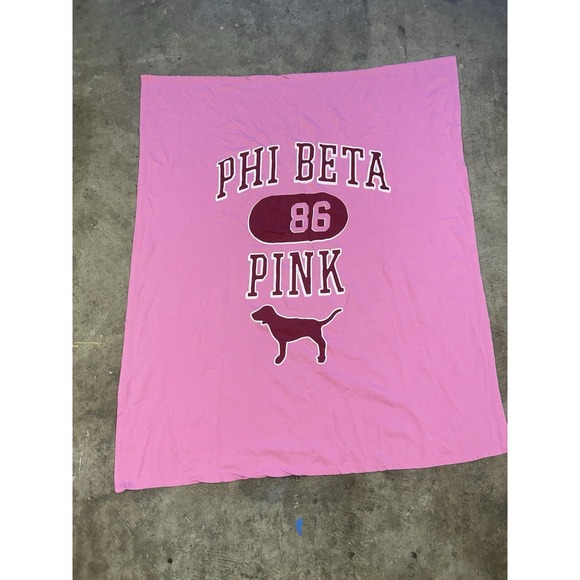 Victoria's Secret Pink PHI BETA Stadium Blanket Vintage - Picture 1 of 7